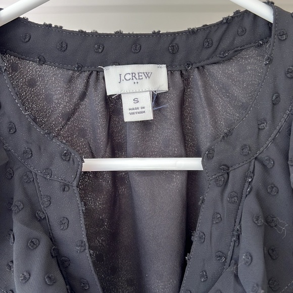 J Crew Ruffle V Neck Sheer Popcorn Button Down Shirt Blouse Size S - Picture 5 of 8